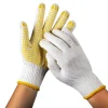 Labor protection gloves, anti-slip gloves with glue and plastic coating, cotton yarn and woolen pvc dot-bead gloves, thickened, wear-resistant and anti-slip, 600g Item Picture